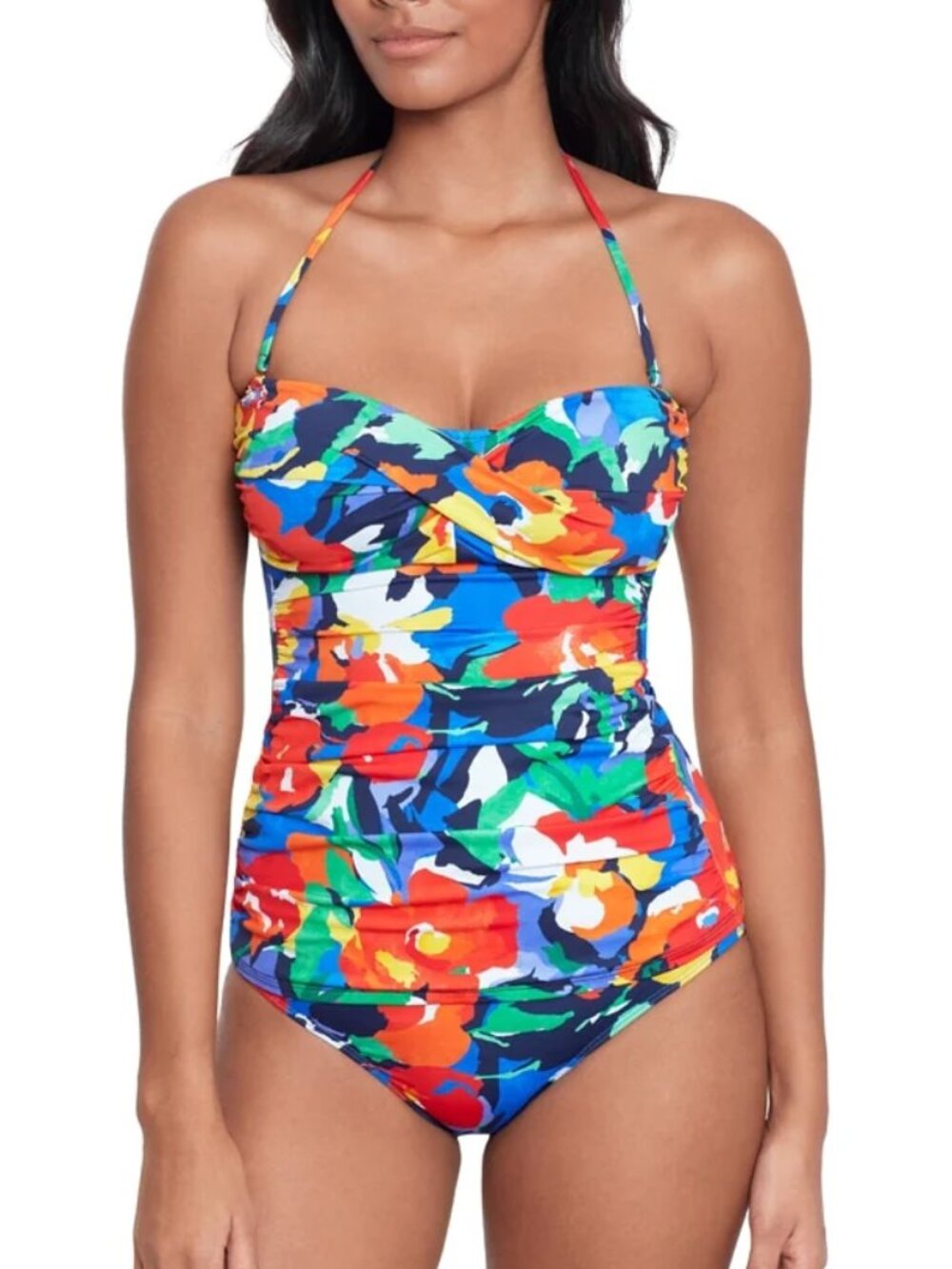 NWT Lauren Ralph Lauren Floral Print Twist Tankini Top & Bikini Bottom Set 4